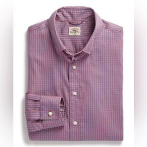 Mens Faherty Stretch Oxford Shirt. Blue Rose Gingham. Size XL.